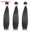 Glamourosa Cabelo Virgem Liso com Renda Frontal Barato Cabelo Brasileiro 4PcsLot Peruano Indiano Malaio Cabelo Humano Tecer com Lac5359394