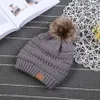 Fashion kids tricots bonnet chapeau hiver chaud crochet fourrure pom pom balle skullies chapeaux de ski de ski extérieur bouchons de fête TTA211285894525