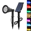 Solar light buitenshuis Spotlight Lawn Flood Light 7 LED verstelbare 7 kleur waterdichte wandlamp zonne-verlichting voor tuin decoratie