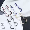 snake long earrings colorful diamond dangle earrings women cool girl jewelry accessories four colors blue red black golden free shipping