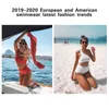 2019-2020 경사 어깨 투피스 수영복 유럽과 미국 수영복 최신 패션 트렌드 S-XL 5color