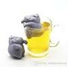 Hippo Shaped Tea Infuser Silikon Återanvändbar Tea Siljer Kaffe Herb Filter Tomt Te Bags Loose Leaf Diffuser Tillbehör