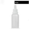 440pcs lot 30 ml Bouteille de compte-gouttes Grossé Huile essentielle en verre blanc transparent E Bouteilles de jus avec 4 types Capuchage en stock