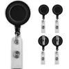 Retractable Pull Badge Reel Plastic ID Lanyard Name Tag Card Badge Holder Reels Recoil Rotatable Crocodile Clip Y0042 000