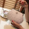 Creative Pearl Beading Evening Bag Bridal Wedding Party Diamond Clutch Purse Small Chain Handväskor Bankett Mini Day Wallet Purse5133490