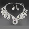 Set di gioielli per orecchini con collana di strass, per spettacoli di nozze, da donna, per gioielli da sposa, gioielli di moda, bellezza