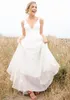 Simples barato vestidos de casamento de praia Backless profundo decote V mangas de cetim A-Line Vestidos de casamento vestidos de novia 2019 vestido da noiva