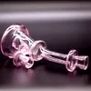 Rosa Mini-Ölplattformen, Glasbongs, Klein Recycler-Wasserpfeifen, 2-Funktions-Bubbler, Fab-Ei mit Trockenkräuterschale, Wasserpfeifen