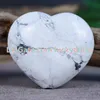 60mm Coração Em Forma de Turquesa De Cristal De Quartzo Coração Cachimbo Handmade Mais Novo Branco Natural Howlite Gemstone Amor De Pedra Polido Cachimbo Coração