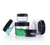 3G / 3ML alta qualidade claros Rodada Cosmetic Jars Pot com preto Screw Cap tampas e pequena garrafa 3g minúsculo