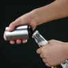 50st Rostfritt stålmagnet Magnetisk Push Down Borstat Silver Automatisk Flasköppnare Glass Öl Soda Cap Vinöppnare Verktygsfält