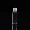 Botella de plástico PET de 60 ml con tapa abatible, botella transparente de forma redonda para desmaquillante, gel desinfectante para manos desechable