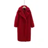 Teddy Bear Overcoat Faux Fur Coat Winter Thick Warm Sheepskin Coat For Women Long Pockets Plus Size Female Plush Outwear