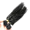 Deep Curly 100g / Lot 100s Förbundna Fusion U-Tips Hårförlängningar 100g Virgin Human Hair 100% Maskin Tillverkad Remy Human Hair Extensions Capsule