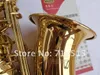 Oves Högkvalitativ mässingssaxofon Alto EB Tune Gold Lacquer yta saxofon E Flat saxofon Musikinstrument med fallmunstycke