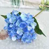 Yapay Hydrengea çiçek sahte ipek tek gerçek dokunmatik ortancalar 8 renk düğün centerpieces parti dekoratif çiçekler