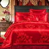 King Queen Taille Literie rouge Blanc Ensemble de lit de mariage de luxe Ensemble de couverture de couette en coton Jacquard Couverture de lit de draps Nordico Cama T200706