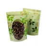 Impression à chaud vert beau sac en plastique sac de rangement alimentaire sac d'emballage en plastique sacs Zipper gros casse-croûte