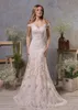 Elegant Mermaid Wedding Dresses Full Lace Appliqued Sheer Jewel Neck Cap Sleeve Wedding Dress Bridal Gowns Custom Made