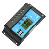 12V24V15A LCD Controlador de carga solar Regulador Controladores de conmutación para paneles solares de plomo y litio con carga universal USB 5 V