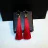 Wholesale-fashion luxury designer cute lovely star tassel stud earrings for woman girls black red blue
