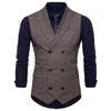 Custom Made Hot Sell Groom British Vests Single Breasted Double Breasted Mens Plaid Vests Slim Casual Wedding Party Bridesgroom Vest