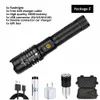 XHP50 Tactics Lampe de poche LED 3 Modes d'éclairage Torche zoomable Utiliser une batterie 18650 Convient pour les aventures en plein air