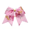 6pcspack New 7Inch print princess Hair Bows girls cheer bows Elastic Hair Bands Polyester ribbon Kids Girls Hair Accessories8309157