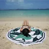 Kwastje Grote Ronde Strand Handdoek Boheemse Stijl Kunstmatige Zijde Stof Nieuwe Zomer Mode Dames Tassel Beach Handdoek Beach Pad Printing Handdoek S