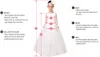 2019 Custom Made Flowers Girls 'Dresses Princess A Line Tulle Jewel Neck Beaded Appliue Butterflies Pageant Födelsedagsfestklänning