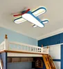 子供部屋LED天井灯暖かい漫画飛行機ベッドルーム男の子と女の子の部屋照明アイプロテクション調光錬鉄ランプ