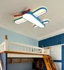 Barnrum LED Taklampa Varmtecknad Flygplan Sovrum Pojkar och Tjejer Room Lighting Eye Protection Dimning Smidesjärn Lampor