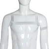 Canottiere sexy Camicia corta da uomo Performance Coppia gay Sexy Divertente Benda elastica Camicia luminosa Muscolo petto Costume da palcoscenico erotico da uomo