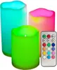 Bougies sans flamme colorées avec minuterie et télécommande - Bougies chauffe-plat LED à changement de couleur, pour décoration d'anniversaire de mariage