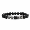 8mm svart lava sten turkosa pärlarmlar eterisk olje diffusor armband för kvinnliga män smycken