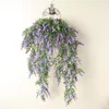 Vite di fiori artificiali Lavanda Glicine 80 cm di lunghezza sospesa glicine in rattan fiori di lavanda di alta qualità in rattan per decorazioni nuziali
