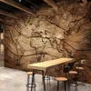 Dropship Custom 3d PO Wallpaper Vintage Wood Grain World Map Hintergrund Wandmalerei Wohnzimmer Schlafzimmer Restaurant Wandbild 15768886