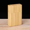 Senaste Naturliga Bambu Träfall Bärbar Dry Herb Tobak Förvaring Box Dugout En Hitter Glas Cigarett Rökning Stash Case Holder DHL