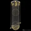 Luxe Moderne Trapverlichting Lange Crystal Kroonluchter Grote Flush Mount LED Indoor Hal Licht Armatuur Hangende Cristal Luster