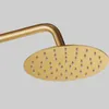 Senducs Space Aluminium duschuppsättning för mode Golden Shwoer System Rain Top Shower Faucet Quantiy Brushed Gold Badrum Tvätt SE302M