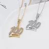 Fashion Simple Hollow Necklace Gold Gold White Rhinestone 100 Punti a sospensione Collane studentesche Collane Gioielli 290T