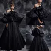 2020 Modest Krikor Jabotian Off spalla senza maniche una linea abiti da sera Ruffles fatti a mano fiore abiti da cerimonia sweep treno abito da festa