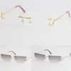 Metal Small Square Rimless Sunglasses Men Women C Decoration Unisex Eyewear for Summer Outdoor Traveling gold frame Size52-18-140329F