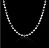 925 argent sterling plaqué 2MM collier de chaîne de perles taille 16-24 pouces SC02 Top 925 plaqué argent Femme Homard Fermoirs Lisse Chaîne bijoux