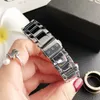 Marke Uhren Frauen Mädchen Kristall Stil Zifferblatt Stahl Metall Band Quarz Armbanduhr GS251764