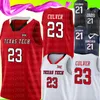 Yeni 23 Jarrett Culver Texas Tech Jersey 2019 Final Four TTU Kırmızı Beyaz Basketbol Formaları TTU Kırmızı Beyaz Formalar