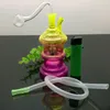 Smoking Pipe Mini Hookah glass bongs Colorful Metal Shape Multiple colored shaped glass water pipe kettles with mute sound