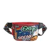 Designer mode taille tas borst pakket fanny pack dames riemzakken pu lederen graffiti handtas met kleurrijke schoudergordel bum306s