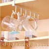 6 Hooks Cup Holder Hang Keukenkastje Onder Plank Storage Rack Organizer