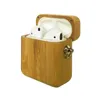 Original naturligt trä hårt fodral för Airpod 1 2 Vintage anpassad trädesign stötsäkra hörlurar lådor täcker med spänne7646842